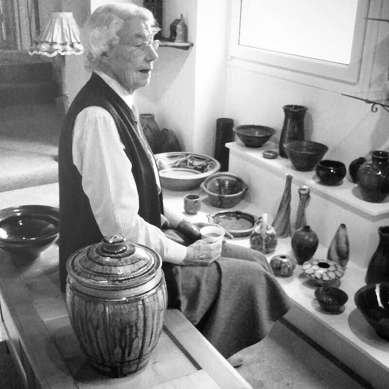 Christine Halstead with her pots