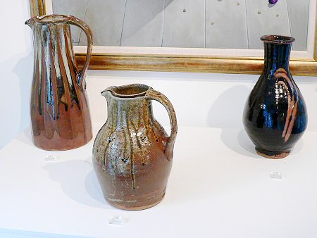 Tall facetted jug, wide bodied jug and korean bottle