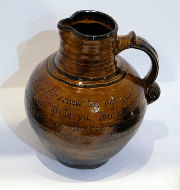 Michael Cardew jug - Cornish inscription