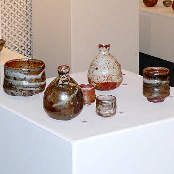 Sake bottles and cups, tea bowl and unomi