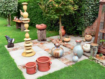 Pots in the garden