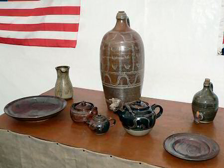 Ray Finch pots in the marquee