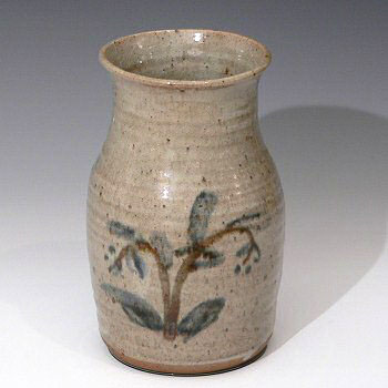 Stoneware vase with flower decoration, 1970's