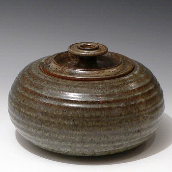 Michael Casson - Large 'curling stone' lidded jar