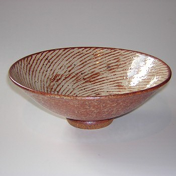 Shino glazed rope patterned bowl