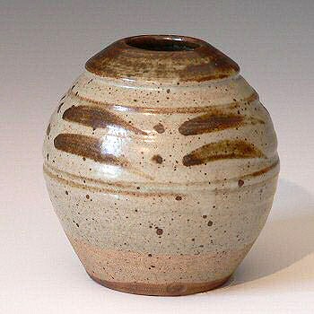 Stoneware globular vase