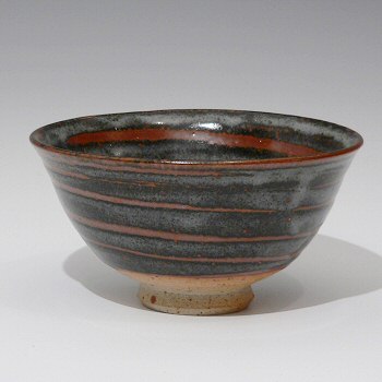 Spirally decorated stoneware bowl.