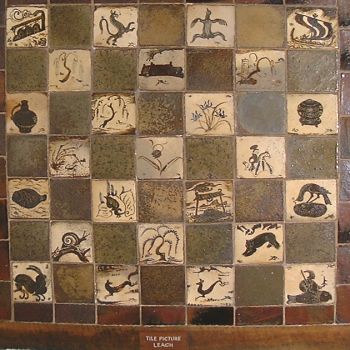 Panel of small tiles by Bernard Leach (1929)