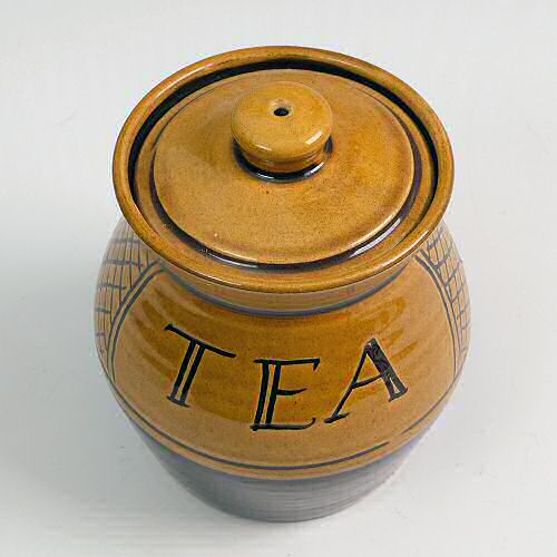 John Webb earthenware tea caddy