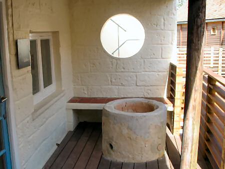 Disused raku kiln on the verandah at the back of the pottery cottage