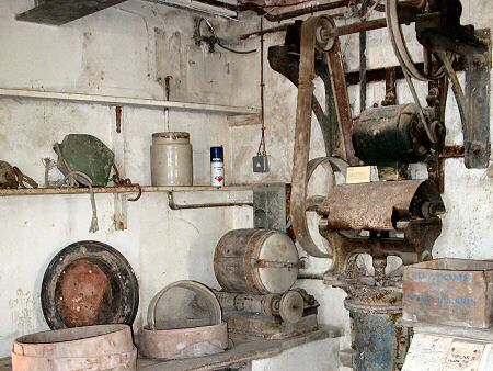 Inside the clayroom, sieves, ball mill and other apparatus