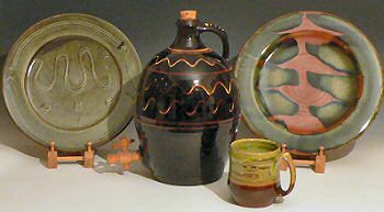 Selection of pots made by Ray Finch at Winchcombe